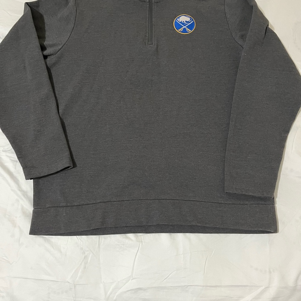 Antigua NHL Buffalo Bills Sabres Dark Gray Quarter-Zip Sweatshirt Men’s Size XL